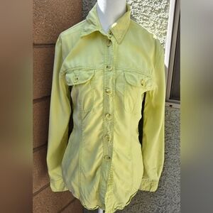 Sinequanone French Lyocell Lime Green Button Down Shirt